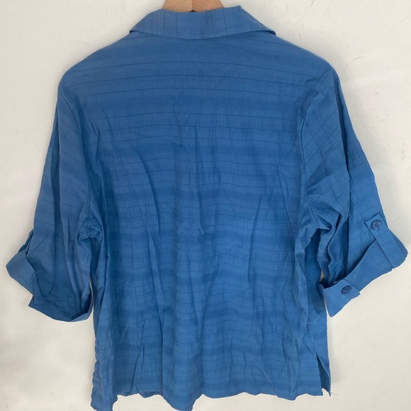 (BN38) Lot of 3 Dress barn button front roll tab 1/4 sleeves tops, NWT - Picture 7 of 12